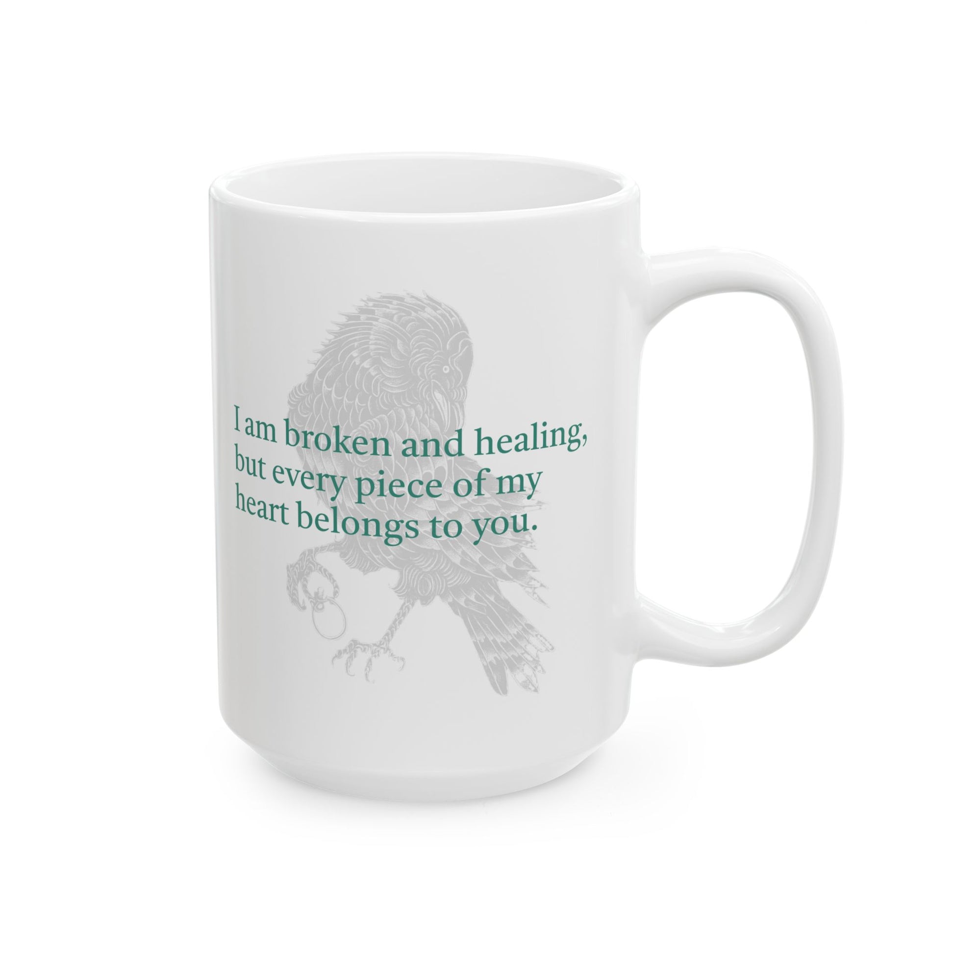 A Court of Mist and Fury White Art Mug - Every Piece of My Heart Belongs to You.